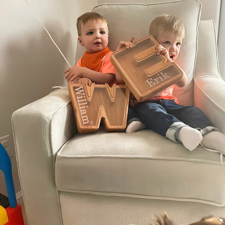 Personalized Wooden Letter Piggy Bank - Gifts for Kids