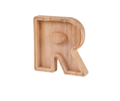 Personalized Wooden Letter Piggy Bank - Gifts for Kids