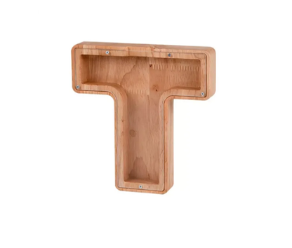 Personalized Wooden Letter Piggy Bank - Gifts for Kids
