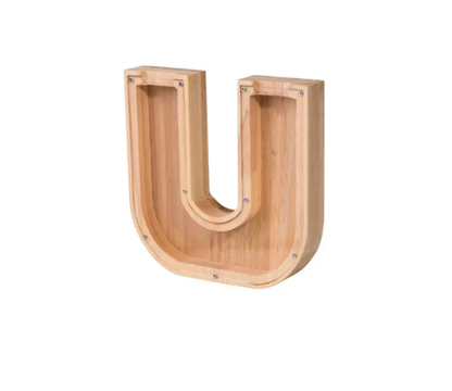 Personalized Wooden Letter Piggy Bank - Gifts for Kids