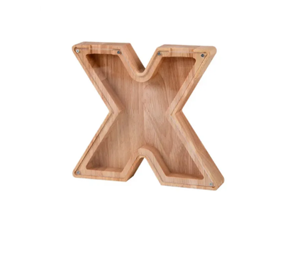 Personalized Wooden Letter Piggy Bank - Gifts for Kids