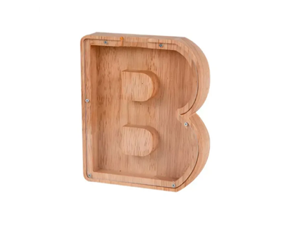 Personalized Wooden Letter Piggy Bank - Gifts for Kids