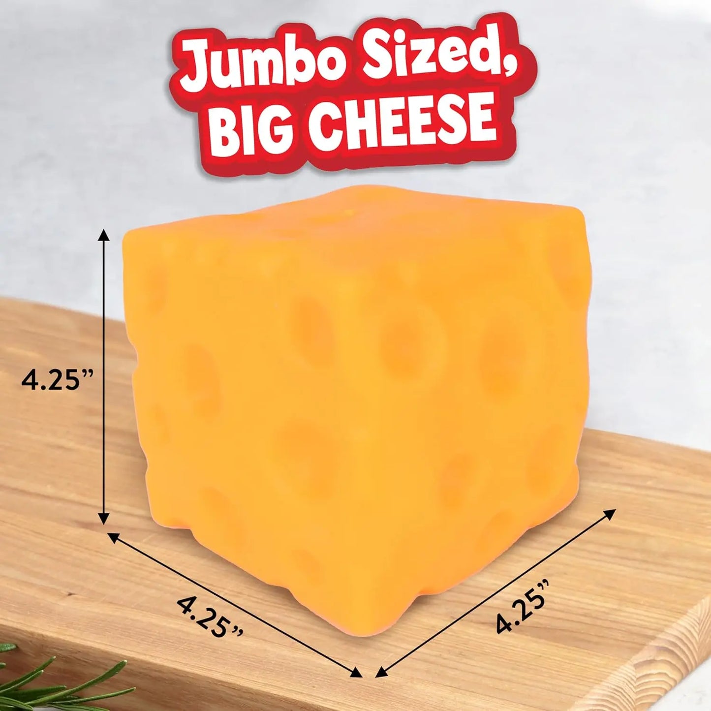 Squishy Cheese Block - Yellow, moldable fidget Toy with Squeeze Feature, Ideal for Play and Relaxation