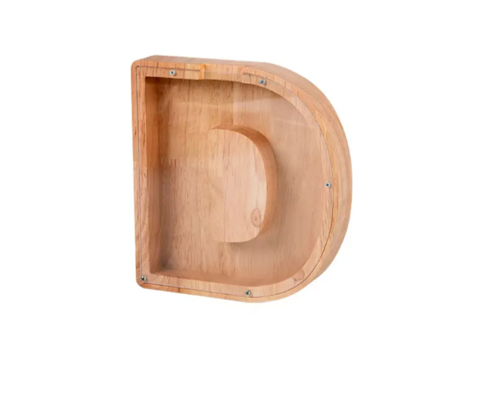 Personalized Wooden Letter Piggy Bank - Gifts for Kids