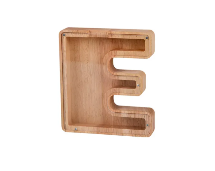 Personalized Wooden Letter Piggy Bank - Gifts for Kids