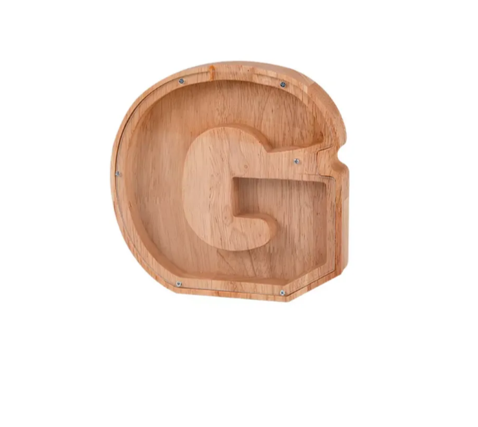Personalized Wooden Letter Piggy Bank - Gifts for Kids