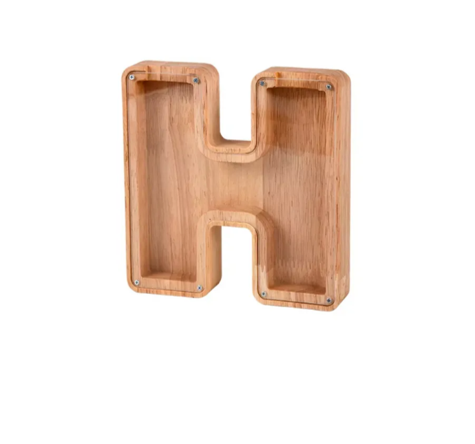 Personalized Wooden Letter Piggy Bank - Gifts for Kids