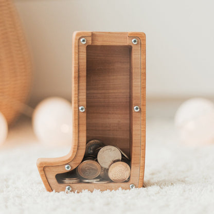 Personalized Wooden Letter Piggy Bank - Gifts for Kids